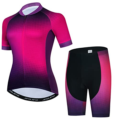 Radtrikot-Sets für Damen, Sommer, kurzärmelig, Radtrikot-Anzug, Damen-Fahrrad-Top, Fahrrad-Shorts, Kleidung, S