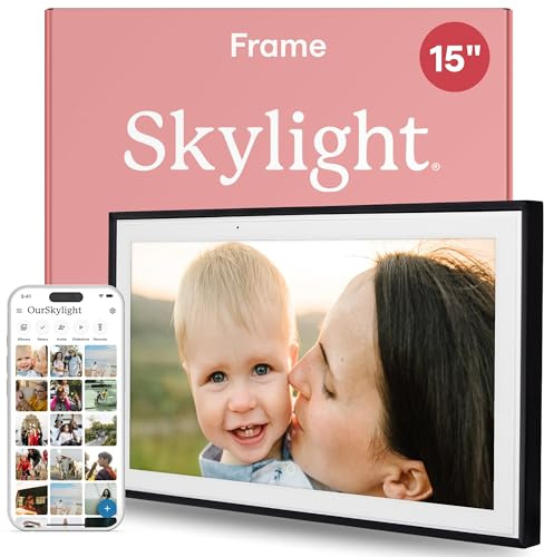 Skylight Frame - WLAN Digitaler Billderrahmen, 15 Zoll Touch-Screen, Fotos sofort per E-Mail oder App senden, Cloud Storage - tolles Geschenk