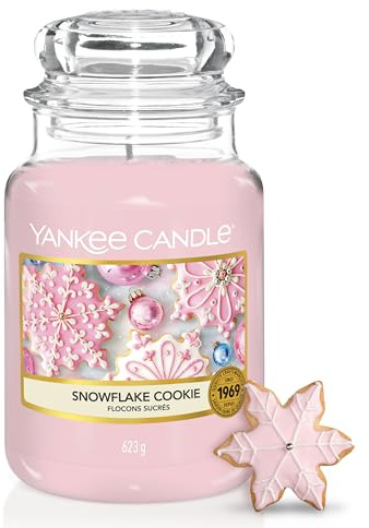 Yankee Candle Duftkerze im Glas (groß) | Snowflake Cookie | Brenndauer bis zu 150 Stunden