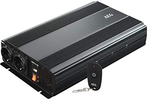 AEG Automotive Modifizierter Sinus-Spannungswandler 1500 W, 12 V DC auf 230 V AC, mit Funkfernbedienung, Wechselrichter Inverter Stromwandler