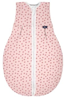 Alvi Kugelschlafsack Thermo Bio-Baumwolle Baby Winterschlafsack, 2.5 TOG, gefüttert, warm, atmungsaktiv und weich für den Winter Curly Dots - Pink