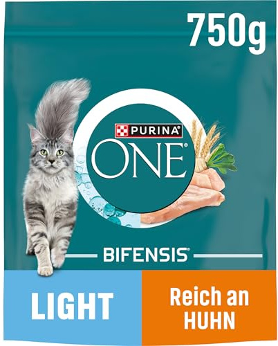 PURINA ONE BIFENSIS Light, Katzenfutter trocken, reich an Huhn, 6 x 750g