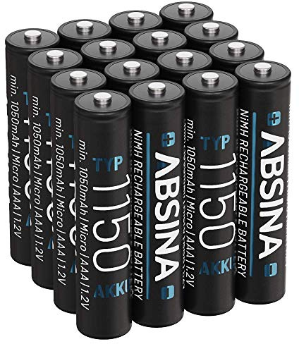 ABSINA AAA Akku für Telefon Gigaset 1150 NiMH 16er Pack - Akku AAA für Telefon mit 1,2V & min. 1050 mAh - Geeignet für Gigaset CL660HX, A400 A415, C300 C430, C475 C530 UVM.