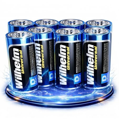 8 x Mono D Universal Wilhelm Alkaline Batterien LR20 1,5V