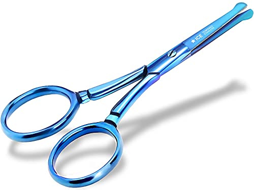 Profi Pfotenschere Fellschere Gerade TITAN mit Mikroverzahnung 9 cm Blau