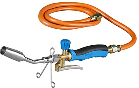 CFH Turbo Handlötgerät GT 2000 - Lötbrenner, Leistungsstarkes Lötgerät zum Hart- und Weichlöten, Gas Lötkolben mit Gasschlauch 1,5 m 3/8“, Arbeitstemperatur von ca. 800 °C