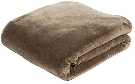 Gözze - Premium Cashmere-Feeling Wohn- und Kuscheldecke, 500 g/m², 180 x 220 cm - Taupe
