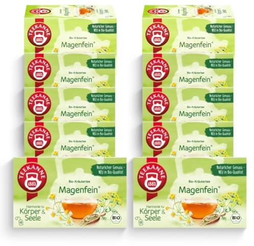 TEEKANNE Magenfein® Bio-Kräutertee, 10 Packungen x 18 Beutel | 100% BIO Kräutertee