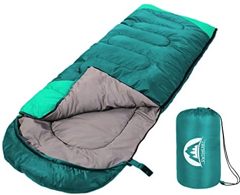 SWTMERRY - Schlafsack für 3-4 Jahreszeiten (Sommer, Frühling, Herbst, Winter) warmes und kühles Wetter – leicht, Jugendliche und Erwachsene zum Wandern, Rucksackreisen und Campen.