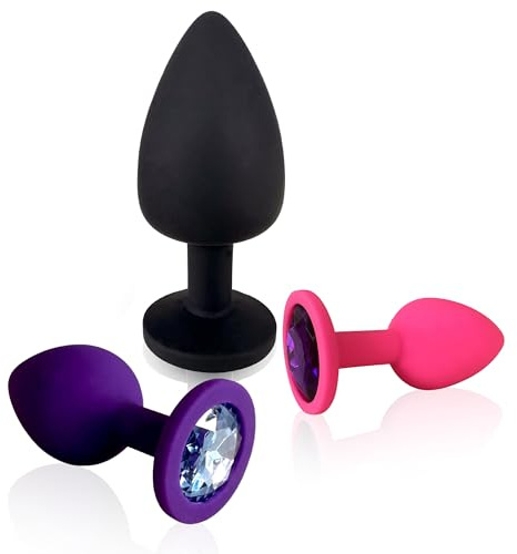 Belmalia 3x Anal Plug Silikon, Sex Spielzeug für Paare, Männer & Frauen, Butt Plug, Analplug, Sex Toys, Analdildo