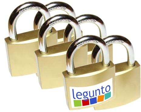 legunto® 6 Vorhängeschlösser – ein Schlüssel für alle - praktisch und sicher - 36 weitere Ersatzschlüssel, passend für jedes der gleichschließenden Schlösser