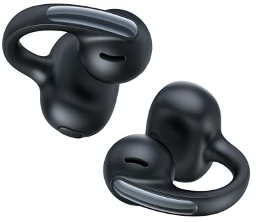 Baseus Bowie MC1 Open Ear Kopfhörer, Ohrclip mit Beeindruckender Klang, Adaptiver Bassverstärkung, Bluetooth 5,4, Geräuschunterdrückung bei Anrufen, IP57, 40H Akk, 5,2g Buds - Interstellar Schwarz