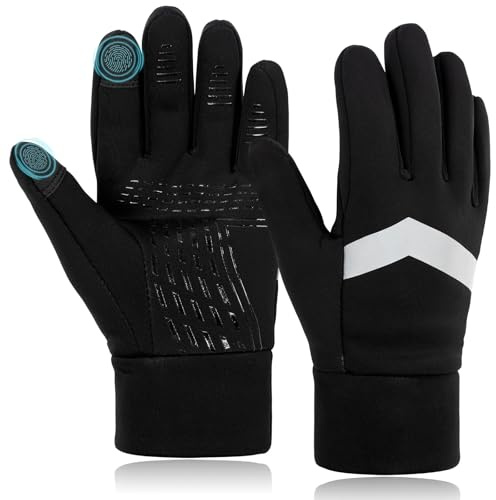 Vinuwu Handschuhe Kinder Wasserdicht Winter Softshell Warme | Reithandschuhe Anti-Rutsch Winddicht Thermohandschuhe Kinder Fahrradhandschuhe Fleece Wasserfest Radhandschuhe Outdoor Sport