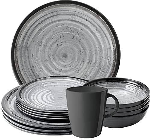 SUNDREAM Zodiac Camping Melamin-Geschirr Set 16-tlg Teller & Kaffee-Tassen