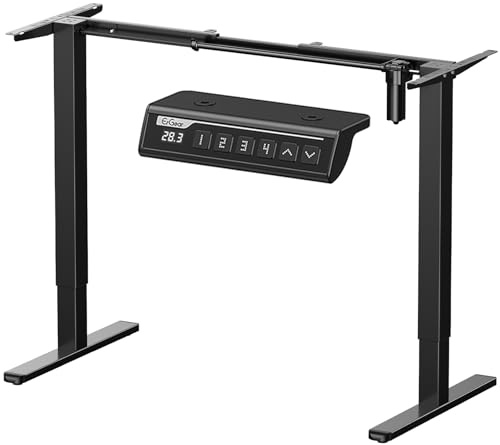 ErGear Höhenverstellbarer Schreibtisch Gestell mit 4 Memory-Steuerung,Höhenverstellbar Tischbeine Ergonomische Stehpult Basis,Frame only, Schwarz