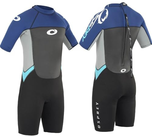 Osprey Herren Origin Shorty 3/2 mm Neoprenanzug Sommer, Herren, Origin Shorty 3/2 mm, blau/weiß