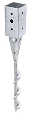 1x siwitec Einschraub-Bodenhülse für Vierkantpfosten, feuerverzinkter Stahl, Länge 595 mm, 71 x 71 mm, witterungs- und korrosionsbeständig, Einschlag Bodenhülsen, Bodenhülsen für Holzpfosten