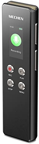 MECHEN 128GB Digitale Diktiergerät, One-Touch-Aufnahme | Sprachsteuerung, 1536kbps Tragbares Voice Recorder, USB C, für Interviews/Klassen/Meeting