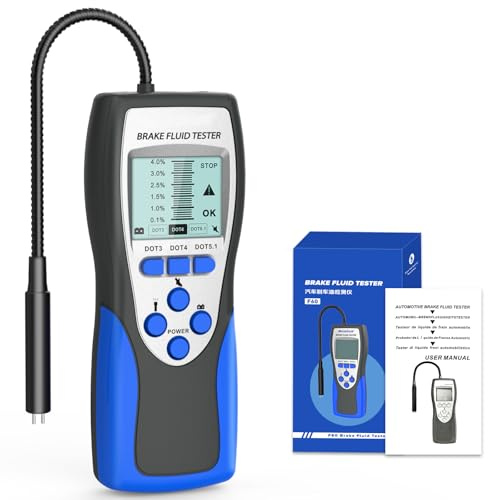 BELEY Automotive Bremsflüssigkeitstester F60 Bremsflüssigkeitsprüfer Auto - Digitale Bremsflüssigkeit Siedepunkt Messgerät für DOT3 DOT4 DOT5.1 mit 2,8 LCD-Bildschirm & Hochpräziser Sonde