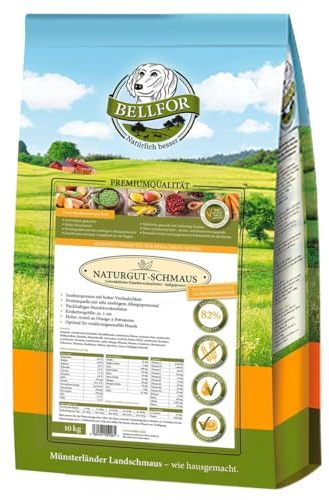 Bellfor Naturgut-Schmaus Hochwertiges Kaltgepresstes Hypoallergenes Trockenfutter für Hunde mit Insekten Getreidefrei Optimal für Ernährungssensible Hunde (10 kg)