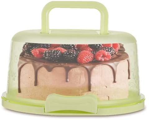 Kuchenbox Rund Ø 22cm | Kuchen Transportbox Rund Mit Deckel Und Tragbarer | Tragegriff Kuchenbehälter | Torten Behälter Zum Transport | Sicherer Transport Von Desserts Wie Kuchen Und Muffins