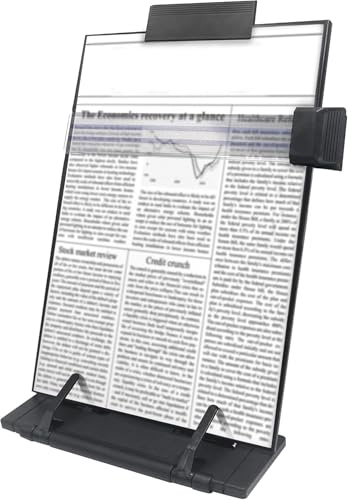 Keenjorika Desktop Dokumentenbuchhalter mit 7 verstellbaren Positionen, Schwarz Dokumentenhalter für Schreibtisch, Papierhalter Kopierständer Halter für Sprache, Papierhalter Ständer für Schreibtisch