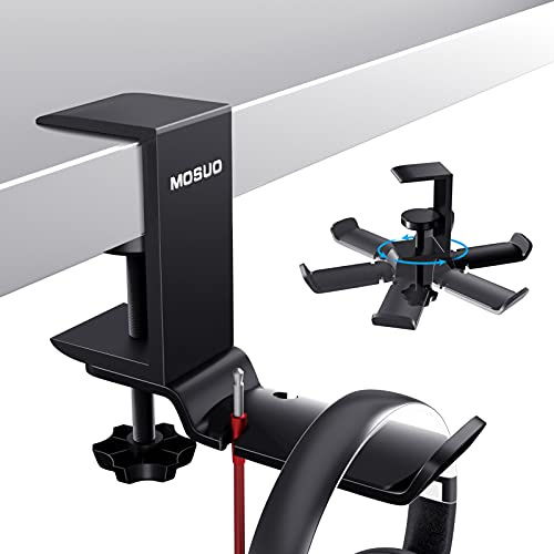 Verstellbar Kopfhörerhalter, Schreibtisch Headset Halterung 360° Drehbarer