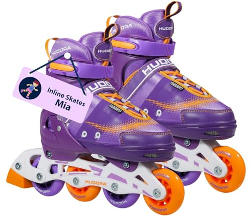 HUDORA Patines de ruedas Mia morado - Patines para niños / adolescentes y adultos - tallas 33-36 - ajustables en 4 tallas - cómodos y elegantes