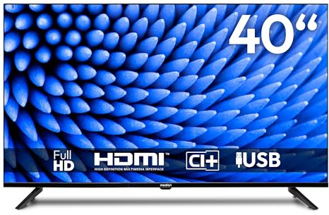 MEDION 100,3 cm (40 Zoll) Full HD Fernseher (Triple Tuner Receiver DVB-T2 DVB-C DVB-S2, 2 x HDMI, USB, Sleeptimer, Mediaplayer, VESA, CI+, MD 840000)