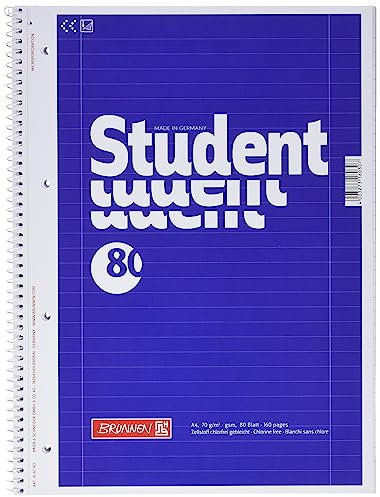 Brunnen 1067927 Notizblock / Collegeblock Student (A4, liniert, Lineatur 27, 70 g/m², 80 Blatt) 5 Stück