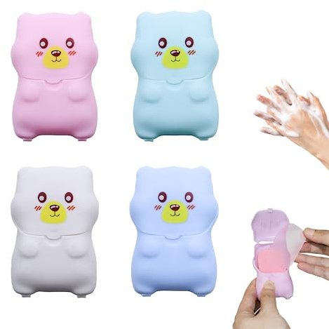 200 Blätter Seifenblätter für Unterwegs Unterwegs Seife Papier mit Cartoon | Tragbare Papier Seife Seifenblätter Tragbare Seifenblätter Soap Sheets for Travel Reisen Camp Outdoor