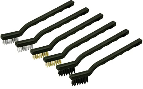 Hand Drahtbürste Set 6Pc Klein (Zahnbürste Type) Kunststoffgriff