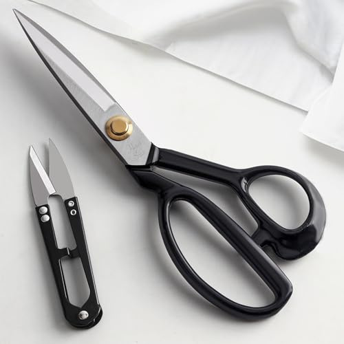Handi Stitch Stoffschere scharf - Schneiderschere Nähzubehör - Nähschere mit Fadenschneider - Profi Textilschere aus Edelstahl – Schere zum Schneiden von Stoff - Zubehör zum Nähen