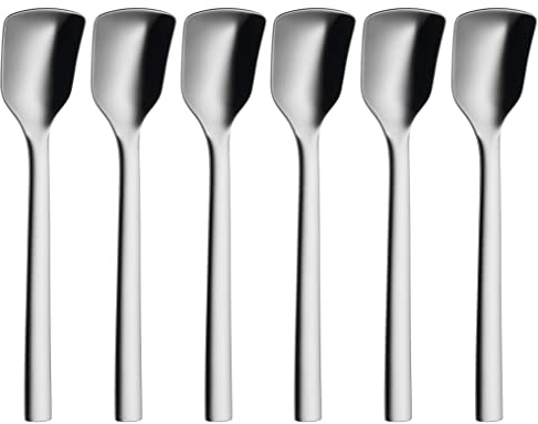 WMF Nuova Eislöffel Set 6-teilig, Eisschaufel Cromargan Edelstahl poliert spülmaschinengeeignet, L 14 cm