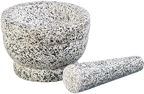 Rosenstein & Söhne Steinmörser: Robuster Mörser mit Stößel aus natürlichem Granit, Ø 14 cm (Mörser Stein, Granitmörser, Eis)