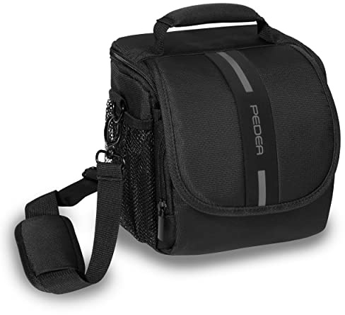 Pedea Kameratasche Essex für Spiegelreflexkamera DSLR SLR Fototasche für DLSM Systemkamera Objektive und Zubehör mit Regenschutzhülle, Gr. M grau