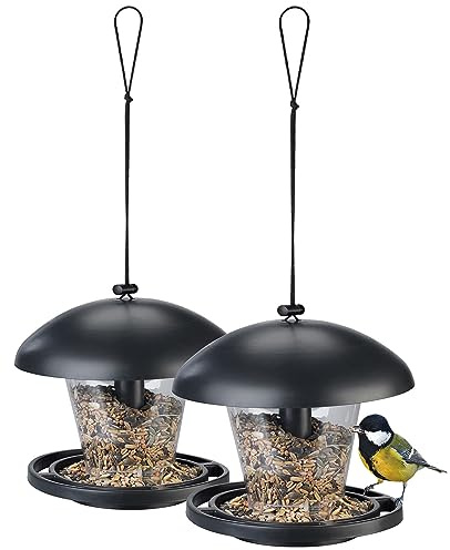 Royal Gardineer Vogelhaus zum Aufhängen: 2er-Set wetterfeste Vogelfutterhäuser zum Aufhängen (Vogelfuttersilo, wetterfestes Vogelhaus, EIS)