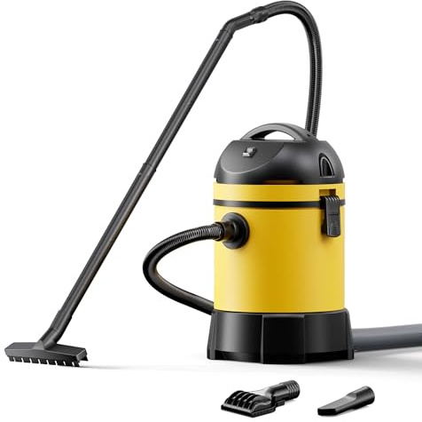 Wiltec Teichsauger 1400 W, 30 L Füllmenge, mit 2 Schläuchen, Poolsauger Schlammsauger Teichschlammsauger Nass Trocken Sauger mit Entleerungsautomatik