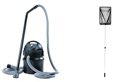 Pontec 50754 PondoMatic (3.000 l/h) & Oase 36297 Algenkescher, groß - Set zur Säuberung von Gartenteich, Schwimmteich, Fischteich, Pool/bestehend aus Teichschlammsauger und Teichkescher