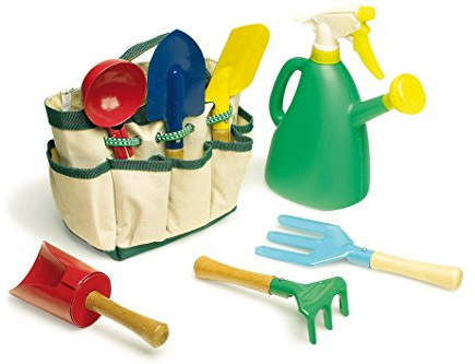 small foot Gartentasche für Kinder, 6 Spielwerkzeuge für den Garten mit Tragetasche, ab 3 Jahren, 1710