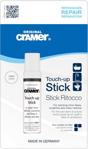 Cramer repStick - Reparaturlack für Keramik, Emaille & Acryl (Weiß Alpin) | Ideal für kleine Reparaturen an Badewannen, Waschbecken & Fliesen, TÜV-geprüft