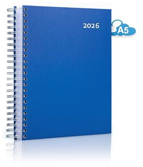 edition cumulus – 2026 Der KLEINE DICKE - DUNKELBLAU (blue) DIN A5 Kalender - 400 Seiten - jeder Tag 1 volle Seite Platz