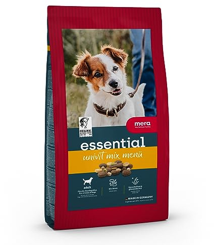 MERA Essential Univit Mix 12,5kg Hundefutter trocken mit viel Omega-3 & 6 | Alleinfutter - gesunde, ausgewogene Rezeptur mit natürlichen Zutaten, unterstützt Haut & Fell, für alle Rassen geeignet