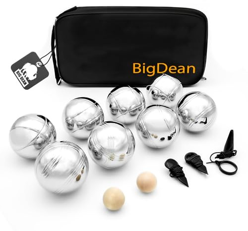 BigDean Boule Set mit 8 verchromten Boule Kugeln