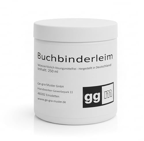 ggm® Buchbinderleim transparent 250 ml – lösungsmittelfrei & stark haftend – Bastelleim für Papier, Pappe, Holz, Stoff – trocknet klar – ideal für Modellbau, Pappmaché, DIY & Kunst