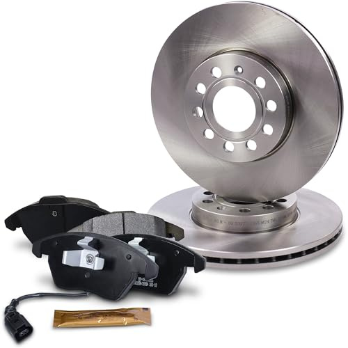 BESTPRICE Bremsenset Vorderachse inkl. Bremsscheiben Belüftet Ø 288 mm + Bremsbeläge vorne + Verschleißkontakt