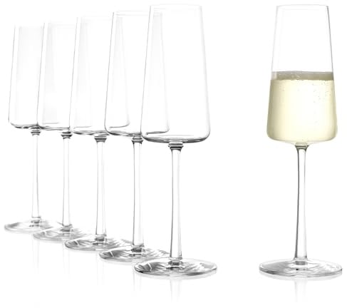 Stölzle Lausitz Champagner Gläser Power 6er-Set 240ml – Eleganter Champagnerkelch ideal für Sekt & Prosecco – Hochwertige Kristall Sektgläser aus deutscher Herstellung – Spülmaschinen- & Stoßfest