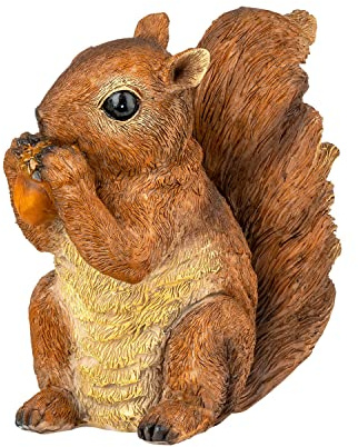 VERDOBA - Eichhörnchen Figur mit Nuss - Dekofigur Garten, wetterfeste Gartendeko Figur - süße Eichhörnchen Deko aus Kunstharz für den Garten