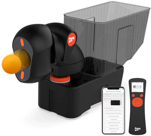 PongBot Tischtennisroboter mit Remote-und APP-Steuerung, 264 Übungsbohrer, anpassbares Schleudern, Frequenz, Ballgeschwindigkeit und Rotationsintensität