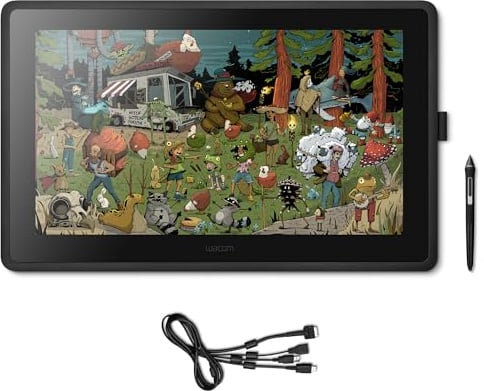 Wacom Cintiq 22 Kreativ-Stift-Display Tablet (mit Standfuß, zum Illustrieren & Zeichnen direkt auf dem Bildschirm, mit Full-HD-Display (1.920 x 1.080), Wacom Pro Pen 2, geeignet für Windows & Mac)